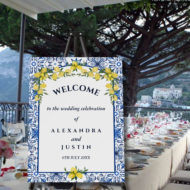 Navy Lemon Italian Wedding Welcome Sign (Creator Uploaded)
