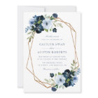 Navy & light blue floral geometric wedding