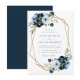 Navy & light blue floral geometric wedding