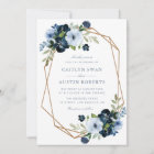 Navy & light blue floral geometric wedding