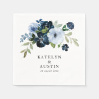 navy & light blue floral wedding