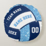 Navy, Light Blue Gifts for Volleyball Players Round Pillow