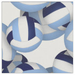  navy light blue volleyballs pattern fabric