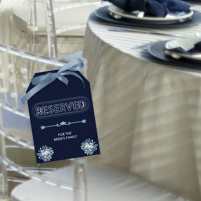 Navy & Light Blue Wedding Reserved Seat Large Tag (Creator Uploaded)