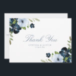 navy light blue wedding  thank you card<br><div class="desc">navy and light blue wedding thank you card.  Add a personal thank you message to your guests.</div>