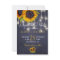 Navy light rustic sunflowers save the date wedding