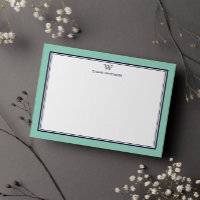 NAVY & LIGHT TEAL Classic Monogram Double Frame