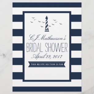 Navy Lighthouse Nautical Bridal Shower Divider