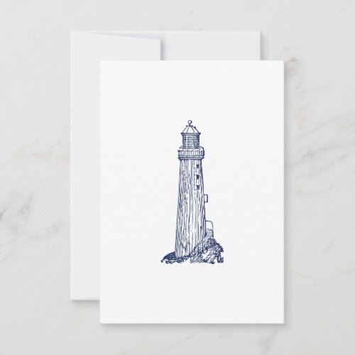 Navy Lighthouse Thank You Card