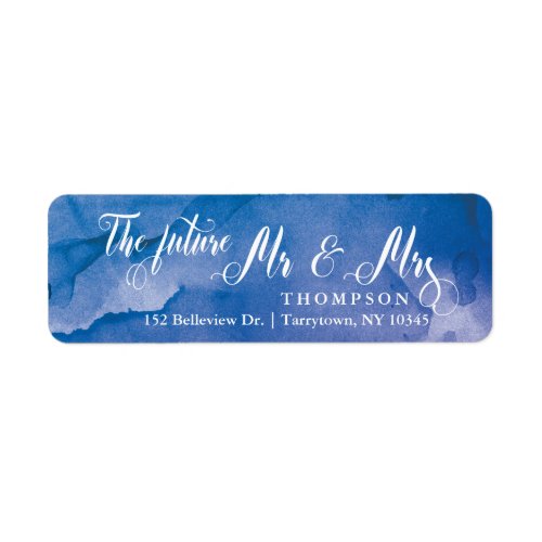 Navy Lilac Watercolor Future Mr and Mrs Return Label