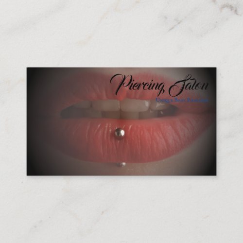 Navy Lips Piercing photo Business Card