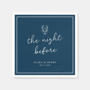 Navy Lobster Rehearsal Dinner Napkins
