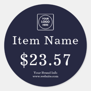 Navy Logo Modern Custom Branded Price Tag