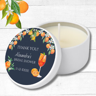 Navy Love at First Spritz Bridal Shower Thank You Mini Candle Favors