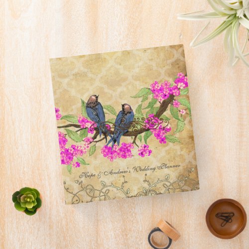 Navy Love Bird Hot Pink Cherry Blossom Binder