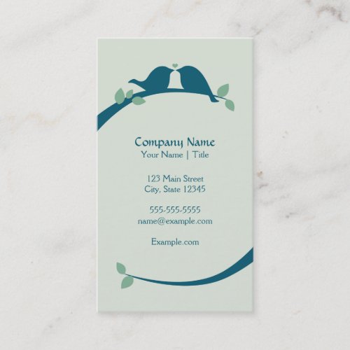 Navy Love Birds Business Card