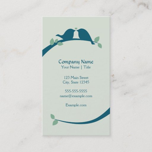 Customizable Navy Love Birds Business Cards