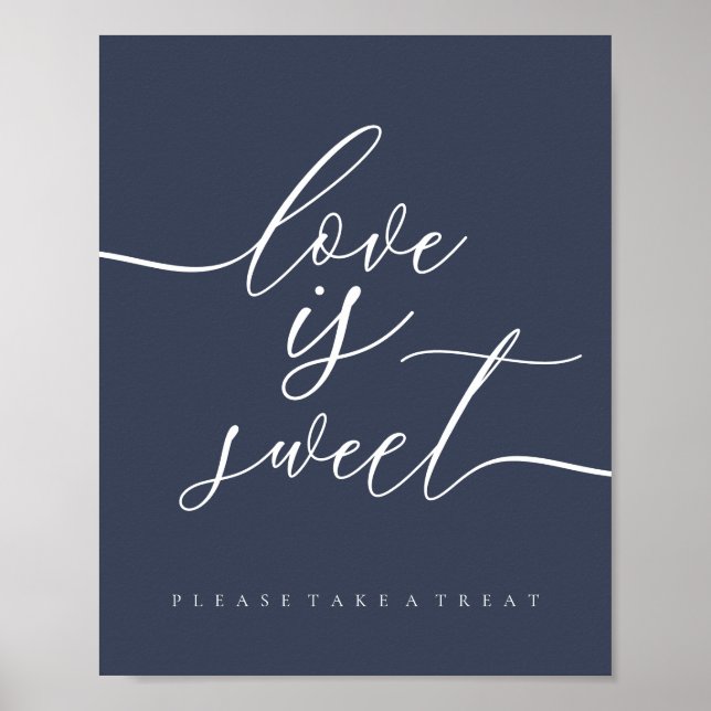 Navy Love Is Sweet Treat Table Poster (Front)