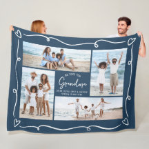 Navy Love You Grandma 4 Photo Hand Drawn Doodles