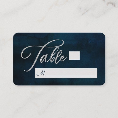 Navy Luster Dark Blue Seating Wedding Table Number Place Card