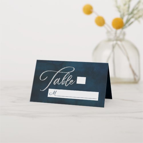 Navy Luster Dark Blue Seating Wedding Table Number Place Card