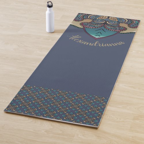 Navy Mandala Pilates Yoga Exercise Yoga Mat