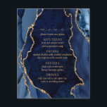 Navy Marble & Gold Agate Wedding Menu<br><div class="desc">Gorgeous agate look with gold and marble accents to wow your guests!</div>