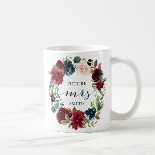 Navy Marsala Floral Wedding Planning Mrs Mug