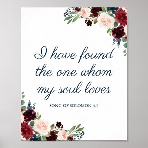 Navy Marsala I Have Found the One My Soul Loves Poster