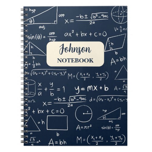  Navy Mathematics Lovers Math Geek Notebook