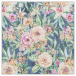 Navy MAUI MINDSET Tropical Colorful Floral Fabric