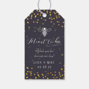 Navy Meant to Bee Honey Wedding Favor Thank You Gift Tags