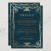 Navy Medieval Gold Ivy Wedding Details (Front/Back)