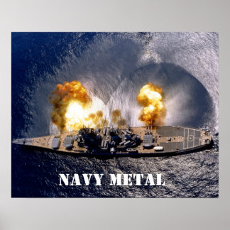 navy metal poster