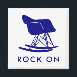 Navy Mid Century Modern Rocker Chair Square Magnet<br><div class="desc">Celebrate your love of mid-century modern and Eames with these magnets featuring the silhouette of the molded plastic rocker in navy blue.  Rock On!</div>