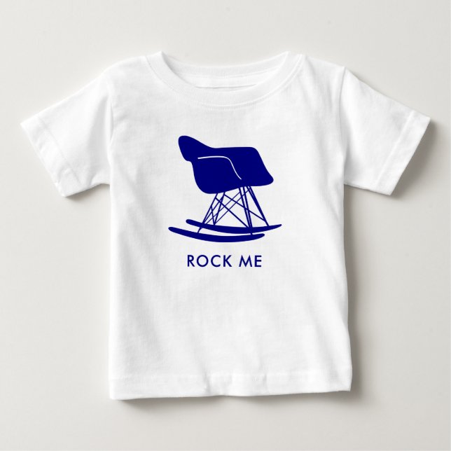 Navy Mid Century Modern Rocking Chair Tee Shirt (Front)