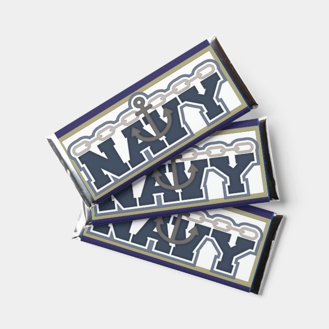 Navy Military Celebration Candy Bar Wrapper (Front)