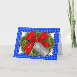 NAVY MILITARY HOLIDAY - CHRISTMAS WREATH CARD