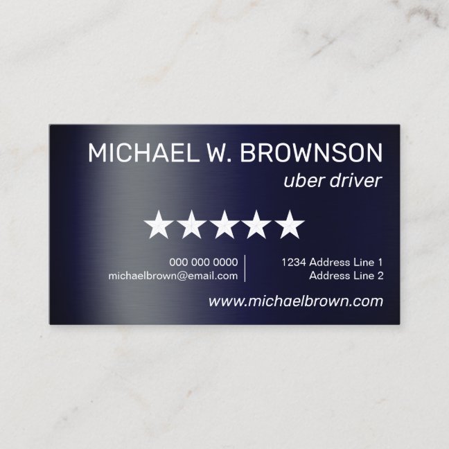 Navy Minimal Driver Business Card