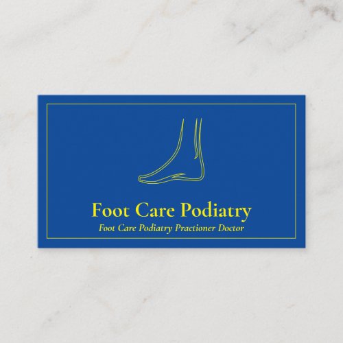 Navy Minimal Foot Massage Care Podiatry Doctor Business Card