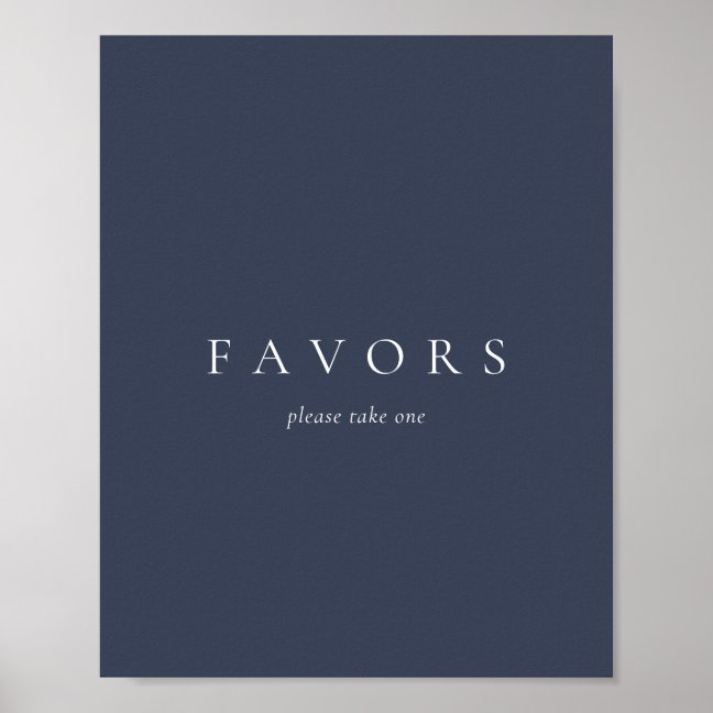 Navy Minimal Wedding Favors Gift Poster