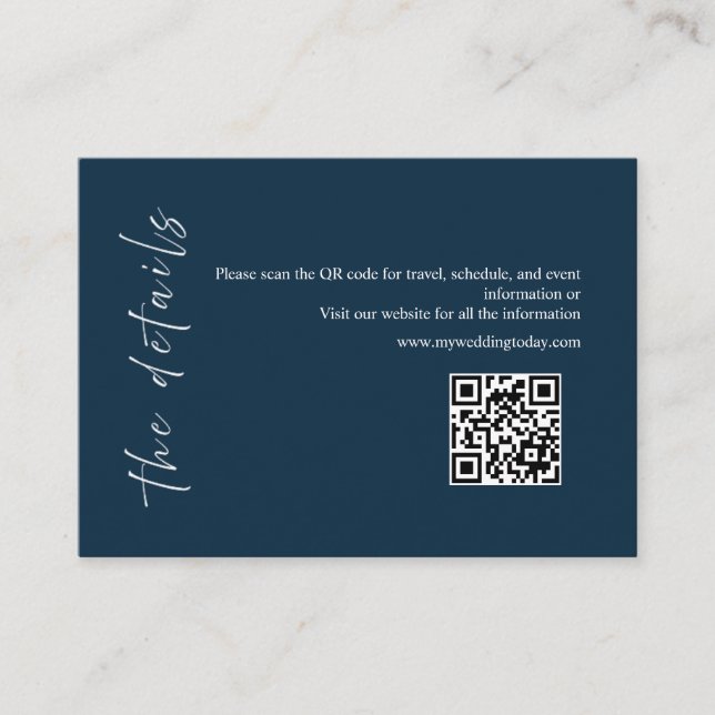 Navy Minimalist Details Card (Front)