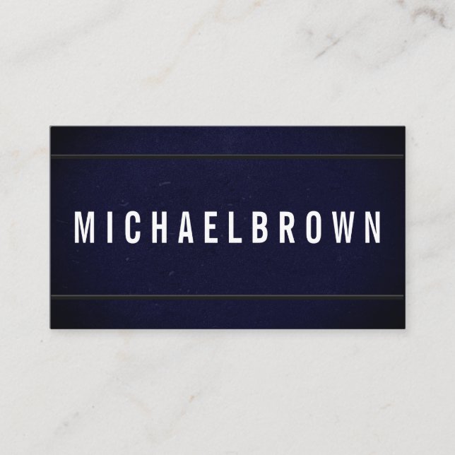 Navy Minimalist QR Code | Bold Modern Driver Business Card (Front)