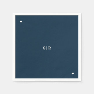 Navy Minimalist Wedding Napkin