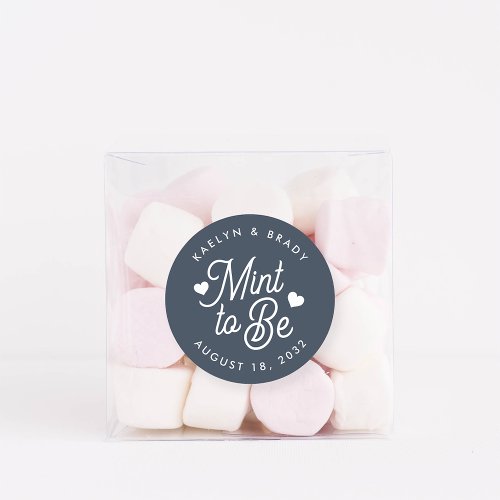 Navy  Mint to Be Personalized Wedding Favor Classic Round Sticker