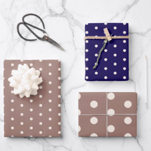 Navy & Mocha 50 and Fabulous Birthday Party Wrapping Paper Sheets