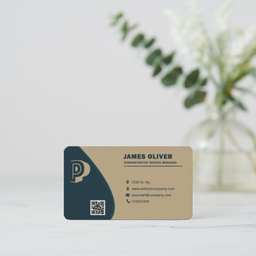Navy Modern Administrative Service Manager Business Card