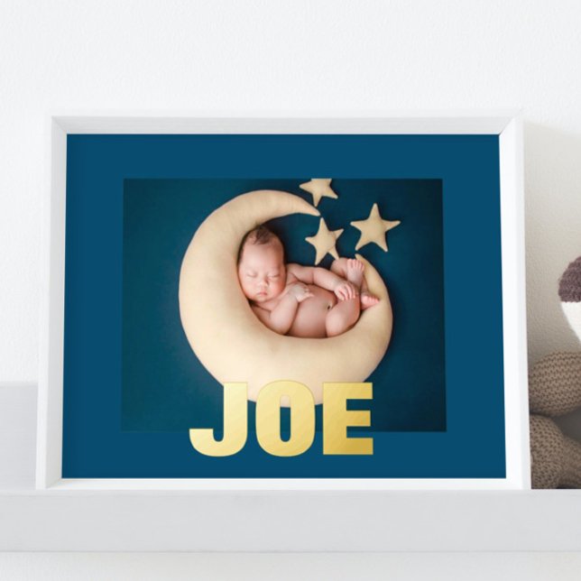 NAVY Modern Bold | EDITABLE TEXT GOLD PHOTO Foil Prints (Creator Uploaded)