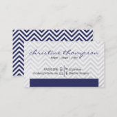 Navy Modern Chevron Professional Business Card (Front/Back)