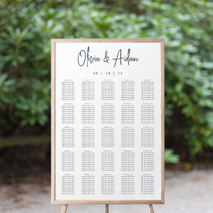 Navy Modern Handwritten XL Wedding Seating Chart